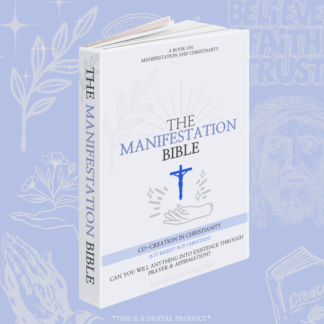 Front cover mock-up of 'The Manifestation Bible - Is it a Sin?': Featuring a thought-provoking title and design, inviting exploration of manifestation within Christian beliefs.