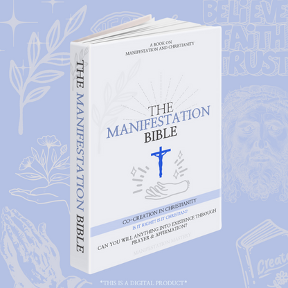 Front cover mock-up of 'The Manifestation Bible - Is it a Sin?': Featuring a thought-provoking title and design, inviting exploration of manifestation within Christian beliefs.