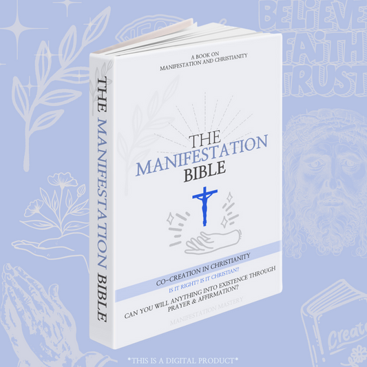 Front cover mock-up of 'The Manifestation Bible - Is it a Sin?': Featuring a thought-provoking title and design, inviting exploration of manifestation within Christian beliefs.